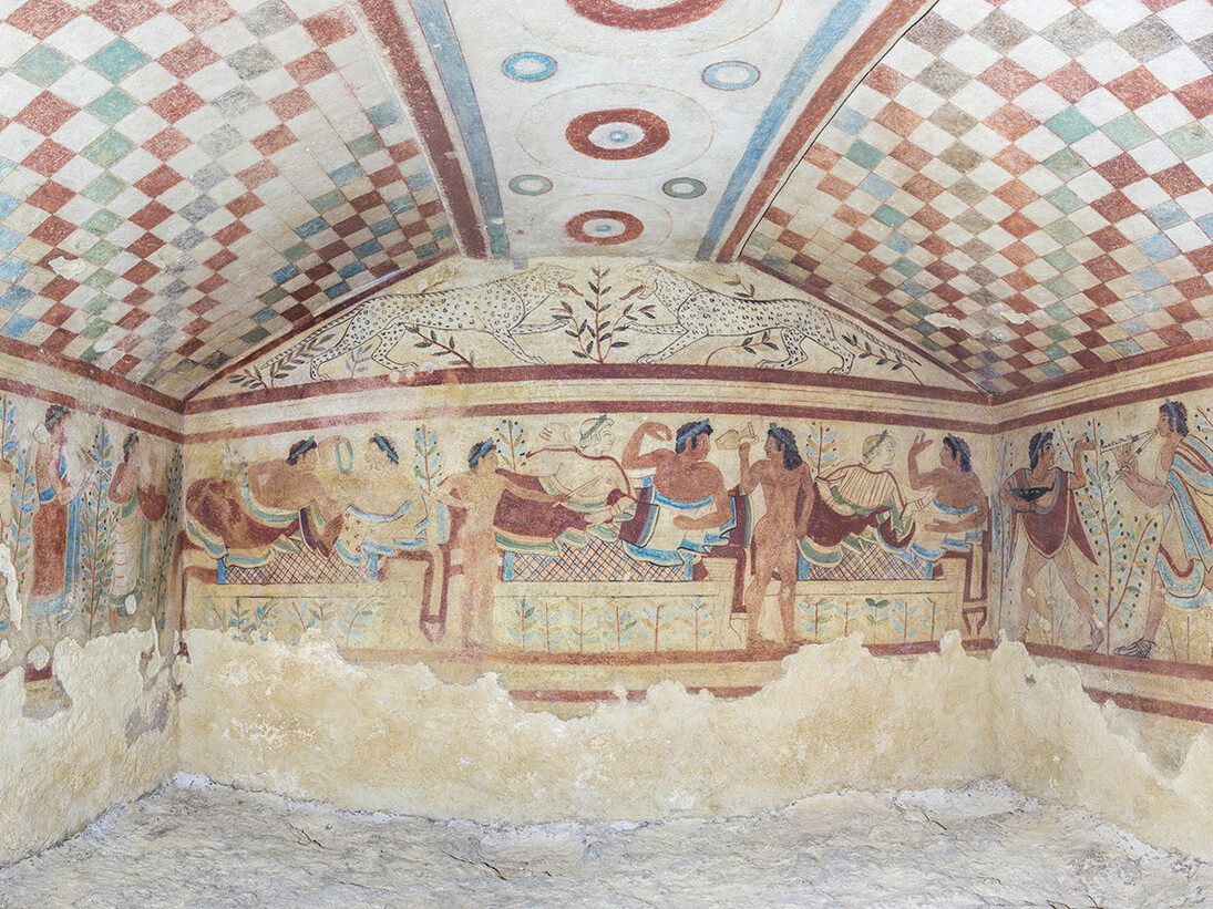 Tomba dei Leopardi, Tarquinia, 2015, ©Soprintendenza Archeologica del Lazio e dell’Etruria Meridionale, fotografia di Matilde Marzullo