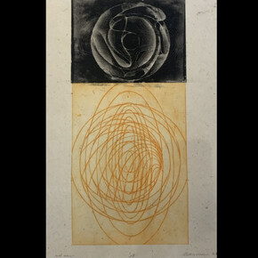 Steven Sorman, not now, 2022, 1/8, photopolymer intaglio on Nepalese paper, 26 ¾x17 5/8 inches. Courtesy the artist and Atrium Gallery