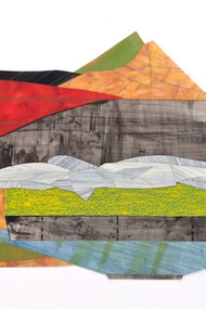 Cantilevered #37 - Teetering, 2017, oils on Mylar, 12x25 inches