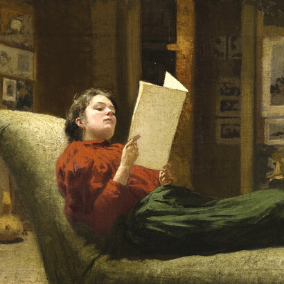 Alcide Davide Campestrini, Mujer leyendo (detalle)