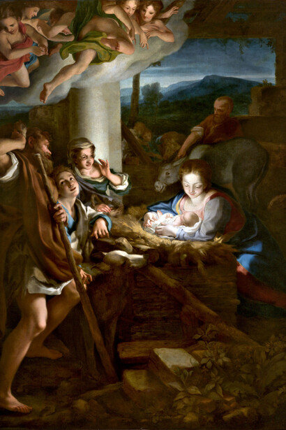 Giuseppe Nogari, Adorazione dei pastori, detta La Notte (copia da Correggio), 1745, olio su tela, inv. 281