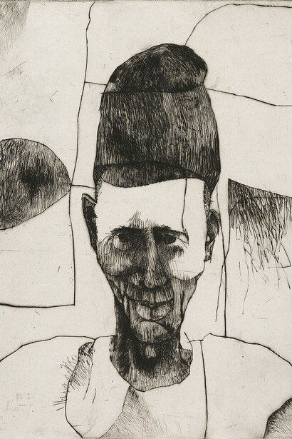 Martin Puryear. Gbago, 1966. Drypoint on ivory wove paper. Courtesy of the artist. © Martin Puryear, Courtesy Matthew Marks Gallery.