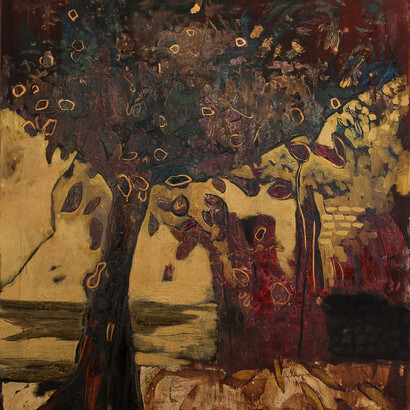 Albero dei sogni, 160x130 cm, mixed media on canvas, 2016. Courtesy of Maddox Gallery