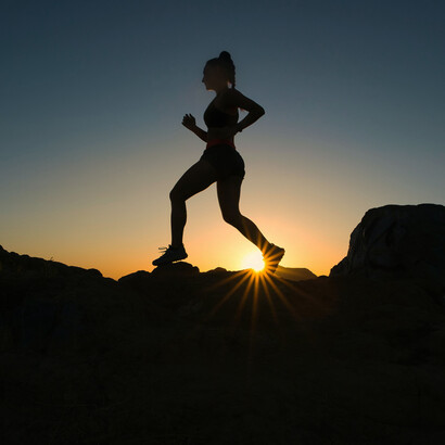 A woman keeping fit, which can help maintain stress levels