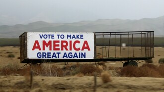 Cartel de campaña de Donald Trump en California, Estados Unidos, 2016