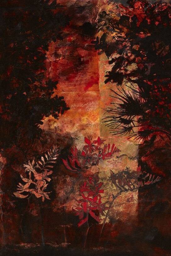 Victoria Crowe, Summer Night, Italy , mixed media and ink on conservation board, 46 x 53 cm