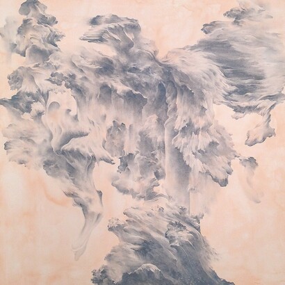Possible worlds #340, 2009, acrylic, oilstick, varnish on panel, 48 x 48 x 3 inches
