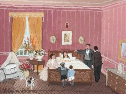 Fabienne Delacroix, Le nouveau né, 2013, Acrylic On Canvas, 7½" x 9½"