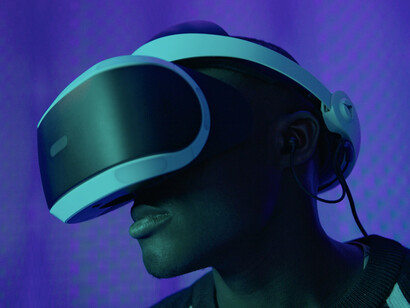 Immersed in a virtual world, the marketing professional explores innovative strategies that leverage VR technology to engage audiences more effectively