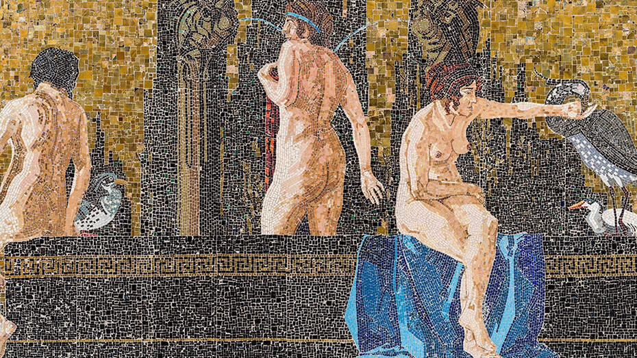 Leopold Forstner, Wiener mosaik-werkstätte und glasmalerei, mosaic from the cashier's hall of the second Dianabad (detail), 1917. Courtesy of Musa Museum