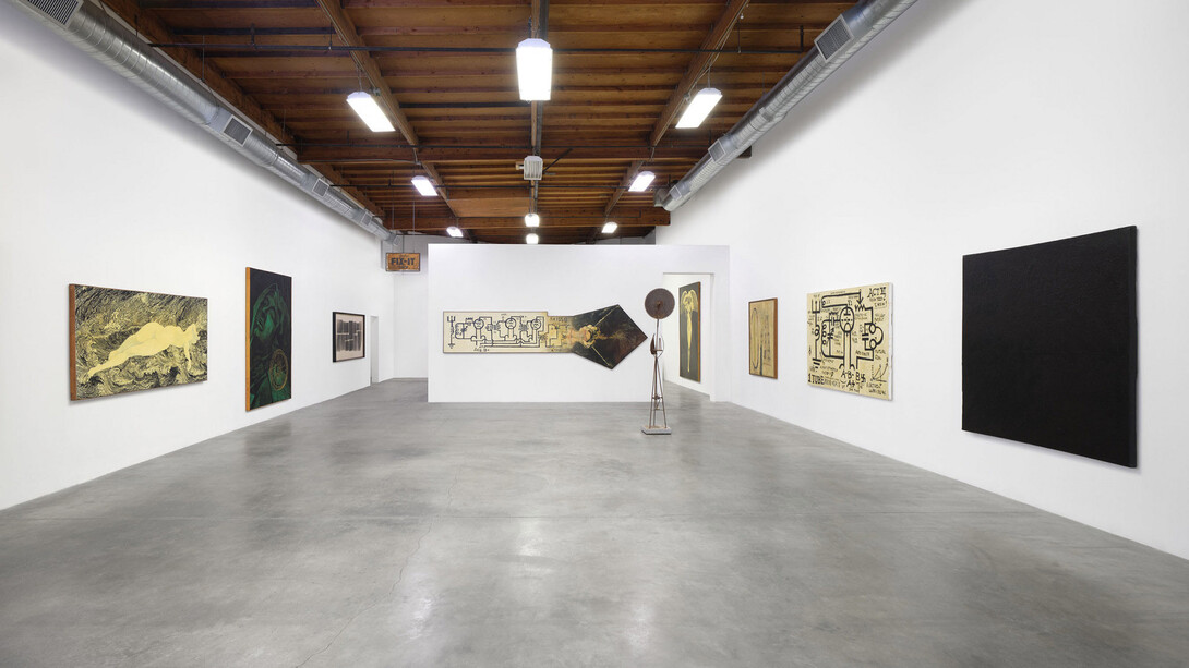 Wally Hedrick, Sex politics religion, exhibition view. Courtesy of Parker Gallery