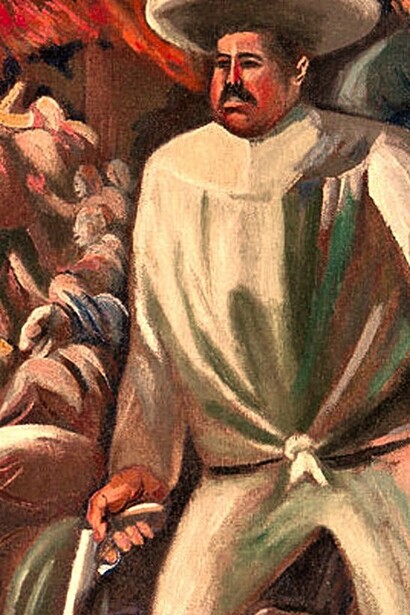 Detalle de "Pancho Vila", de José Clemente Orozco, 1931