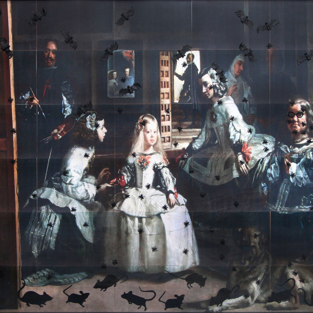 Nelson Leirner. Eu e Velázquez, 2014. Técnica mista 180 x 215 cm