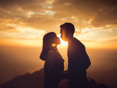 A couple during sunset