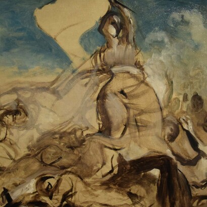 Boceto para "La Liberté guidant le peuple", Eugène Delacroix, 1830