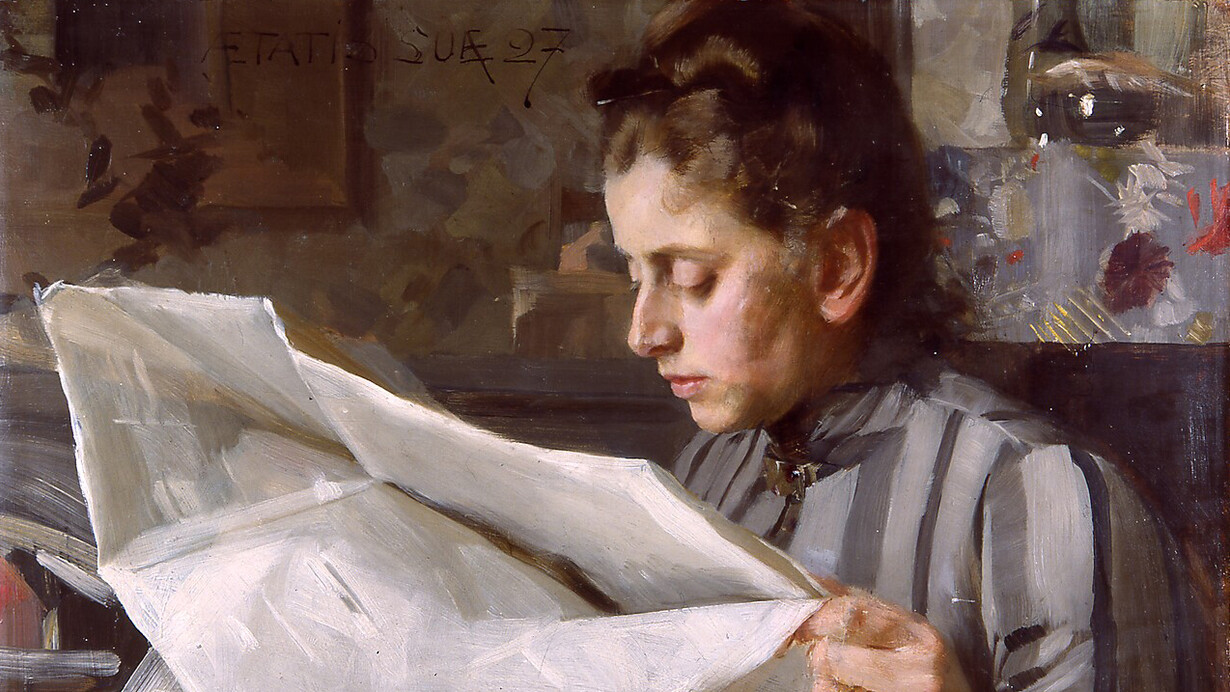 Anders Zorn, Die lesende Emma Zorn, 1887. Courtesy of Hamburger Kunsthalle