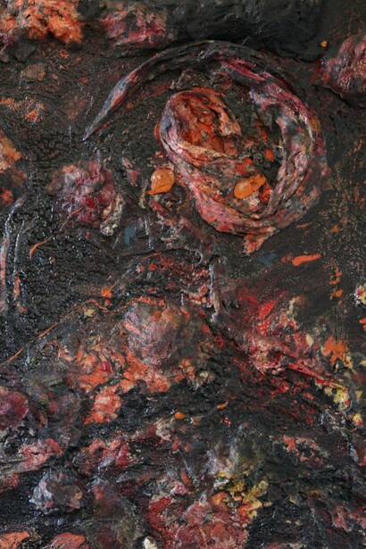 Detalle de "Sin título",medios mixtos sobre lienzo, Christo Coetzee, 1957