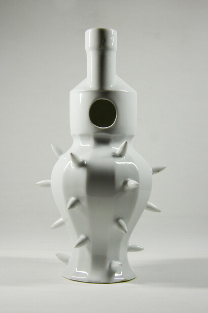 Lera Moiseeva, Cararosa, Porcelain vase, 31 x 17 x 17 cm, 12 1/4 x 6 3/4 x 6 3/4 in, photograph © Fernando Laposse, Courtesy of the designer and Gallery Elena Shchukina