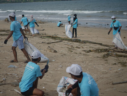 Members of the OCG cleaning up the beaches