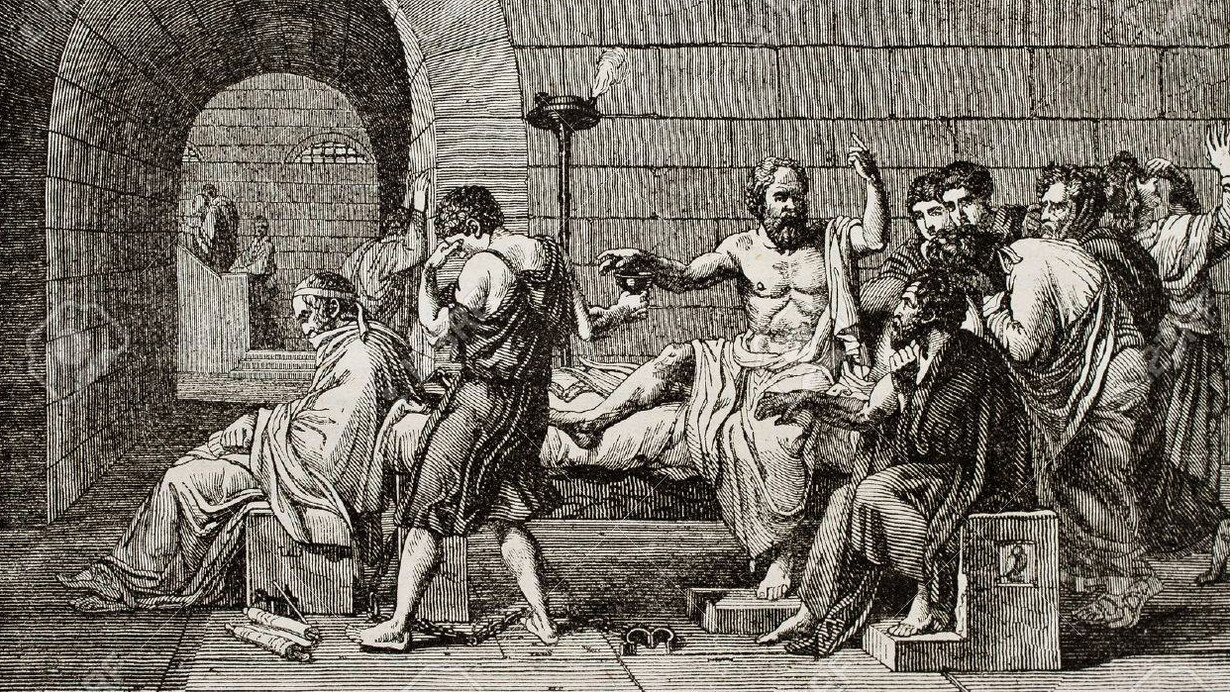 Ilustración de 'La muerte de Sócrates'