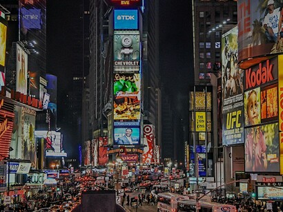Propagandas da Avenida Times Square, Nova York, Estados Unidos