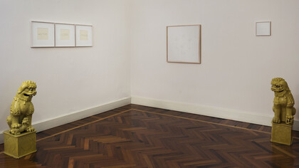 Giovanni De Lazzari, Abbracci, 2013, pencil on paper, Fondazione Adolfo Pini 2019, credit by Andrea Rossetti; Giovanni De Lazzari, Cani dell'alba, 2012-13, pencil on prepared paper, Fondazione Adolfo Pini 2019, credit by Andrea Rossetti; Giovanni De Lazzari, Senza titolo, 2015, pencil on paper, Fondazione Adolfo Pini 2019, credit by Andrea Rossetti