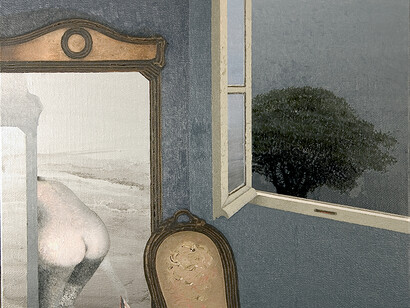 Sandro Luporini. Interno-esterno con specchiera, 2000 © ADAC (Associazione diffusione Arte Cultura)