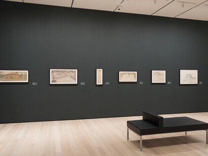 Frank Lloyd Wright at 150, Exhibition view. Courtesy of MoMA