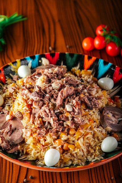 Plov, a traditional Uzbek dish 
