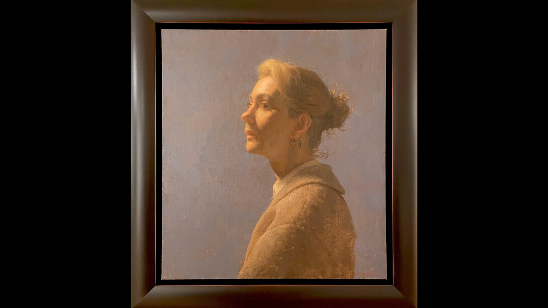 Jacob Collins, Heidi, 2023, oil on canvas, 20 x 17 7/8 inches. Courtesy the artist and Adelson Galleries