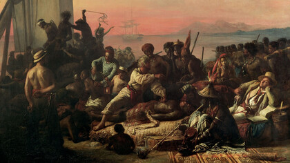 François-Auguste Biard- El comercio de esclavos (Esclavos en la costa occidental de África)