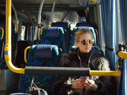 Audiobooks & Podcasts  on the bus