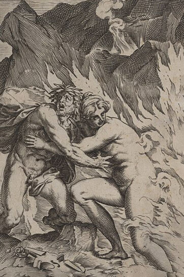 Agostino Carracci, "Orfeo y Eurídice", circa 1590–95, Metropolitan Museum of Art, Nueva York, Estados Unidos