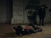 Jeff Wall, A fight on the sidewalk, 1994. Courtesy of MAAT