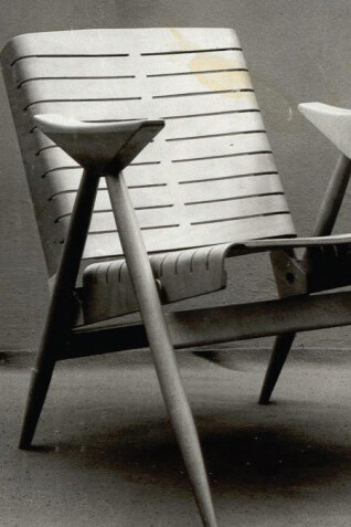 An example from the history of design in Croatia - the chair with elastic seat, 1958, design Bogdan Budimirov and Berislav Jurinjak
