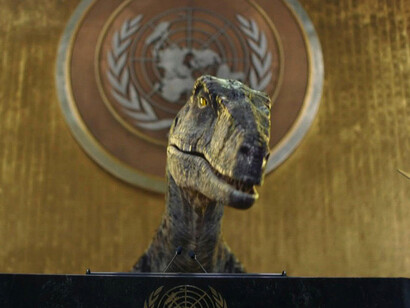 Frankie, el dinosaurio protagonista en la ultima campaña de la ONU contra el cambio climático