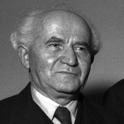 Ben-Gurión (1886-1973), primer ministro de Israel en dos periodos (1948-1955 y 1955 y 1963) y uno de los padres del moderno Estado de Israel