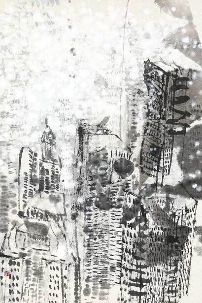 Jimin Bae, Snowfall in New York, 2025. Courtesy of Kate Oh Gallery