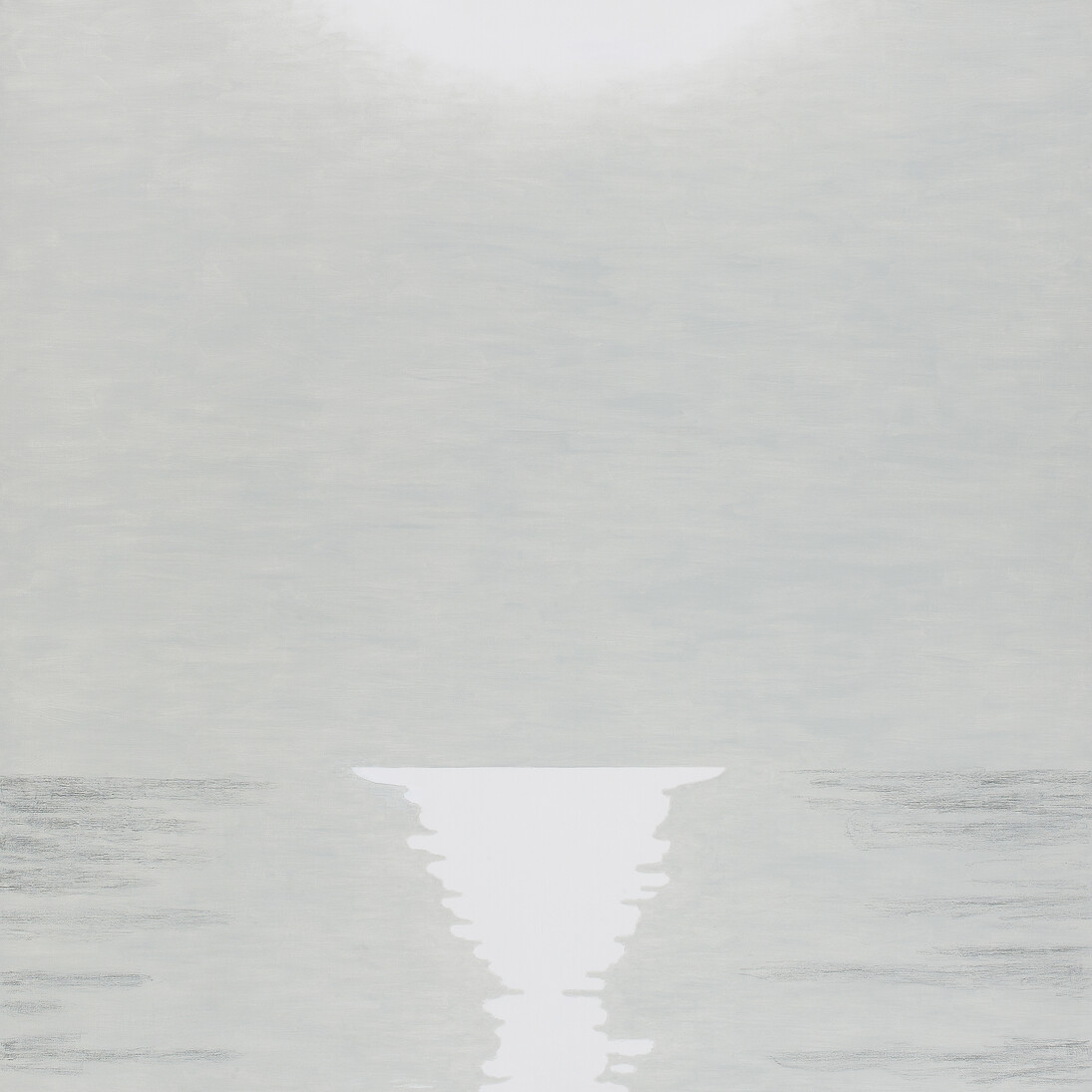Nobuyuki Takahashi, Slightly Cloudy, 2015, Oil and charcoal on canvas, 46 x 46 in.