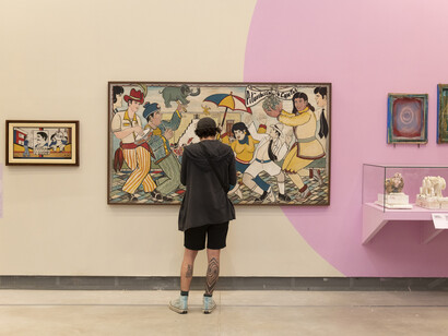 Trabalho de carnaval, vista da exposição. Cortesia da Pinacoteca