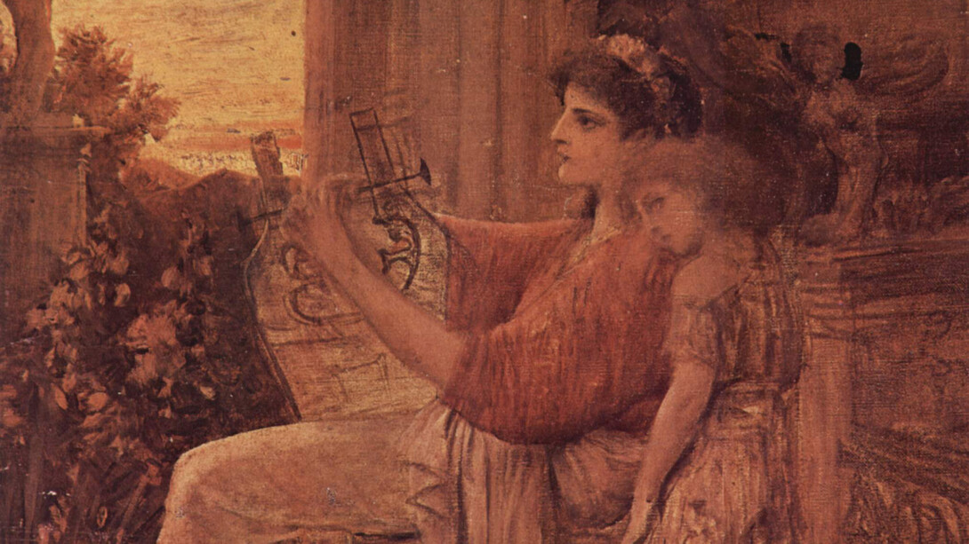 Apenas te miro, ya no puedo hablar; mi lengua queda inerte, un sutil fuego corre bajo mi piel, nada veo con mis ojos... Gustav Klimt (1862-1918)  «Sapho». 1888-1890, óleo sobre lienzo. Museo de Viena, Austria 