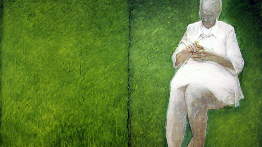 May Stevens, Alice in the Garden (panels A and B), 1988-89. (c) May Stevens; Courtesy of the artist and Ryan Lee, New York