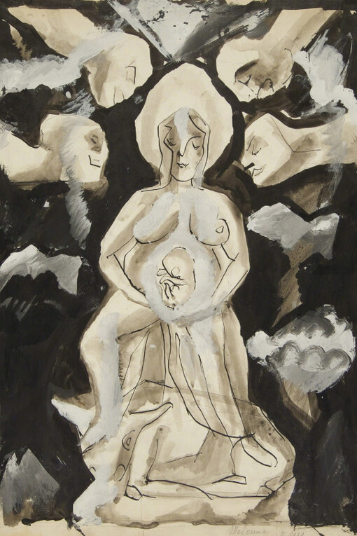 Otto Dix, "Madonna," 1914, watercolor, gouache, ink and pencil. Courtesy Galerie St. Etienne, New York.