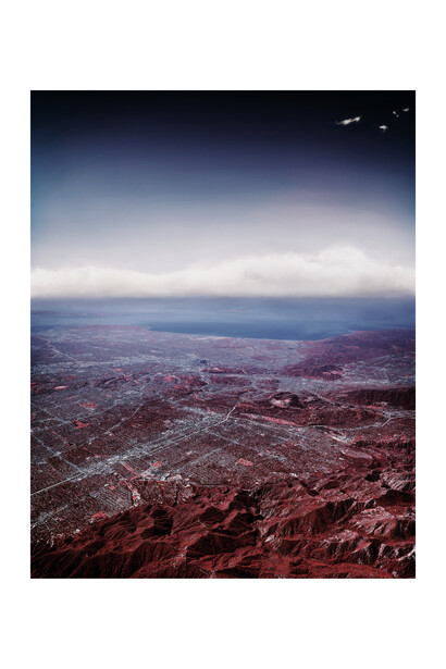 Florian Maier-Aichen, 100-Mile photograph, 2014, C-print, 101 x 80 1/2 inches framed, Edition of 6, 2 AP. Courtesy of the artist; Blum & Poe, Los Angeles; Gagosian Gallery, New York; and 303 Gallery, New York