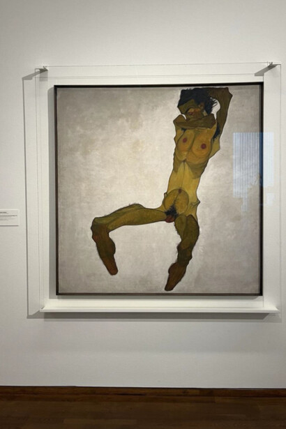 Egon Schiele, Seated Male Nude (Self Portrait), 1910. Oil and Opaque Color on Canvas. Leopold Museum, Vienna