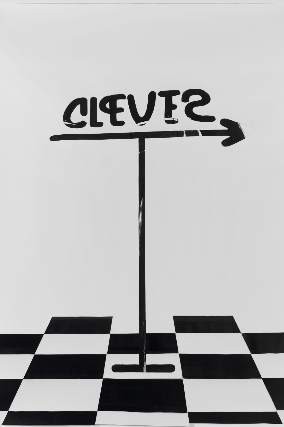 Frances Stark, Clever Moment in Clever/Stupid Revolution Repurposed, 2015, sumi ink on arches paper with inlay, 158 x 115 cm (62 1/4" x 45 1/4"). Photo: Marcus Leith, Courtesy of greengrassi, London