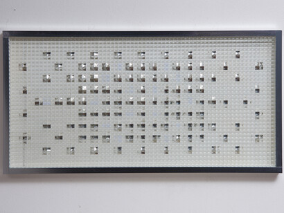 Grazia Varisco, Mercuriale, 1969/70, wood, industry glass, steel elements, 47 x 92 cm, photo by Thomas Libis, courtesy Cortesi Gallery, Grazia Varisco