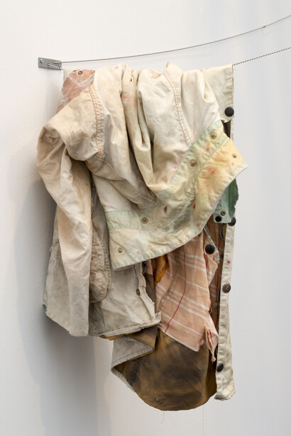 Tobias Madison, The Holy Holies (Conflicted Copy) and Fukushima Mon Barbour Jacket, 2013. Courtesy the artist, Zabludowicz Collection and Freedman Fitzpatrick Gallery, Los Angeles.
Photo: Adam Relch
