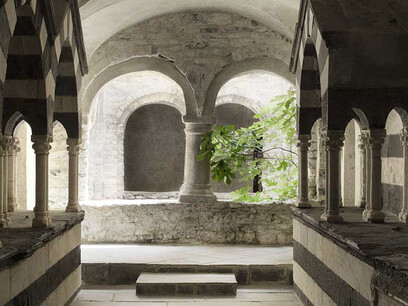 Columns inside the Abbey of San Fruttuoso