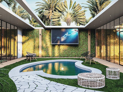 A workspace designed with biophilic house